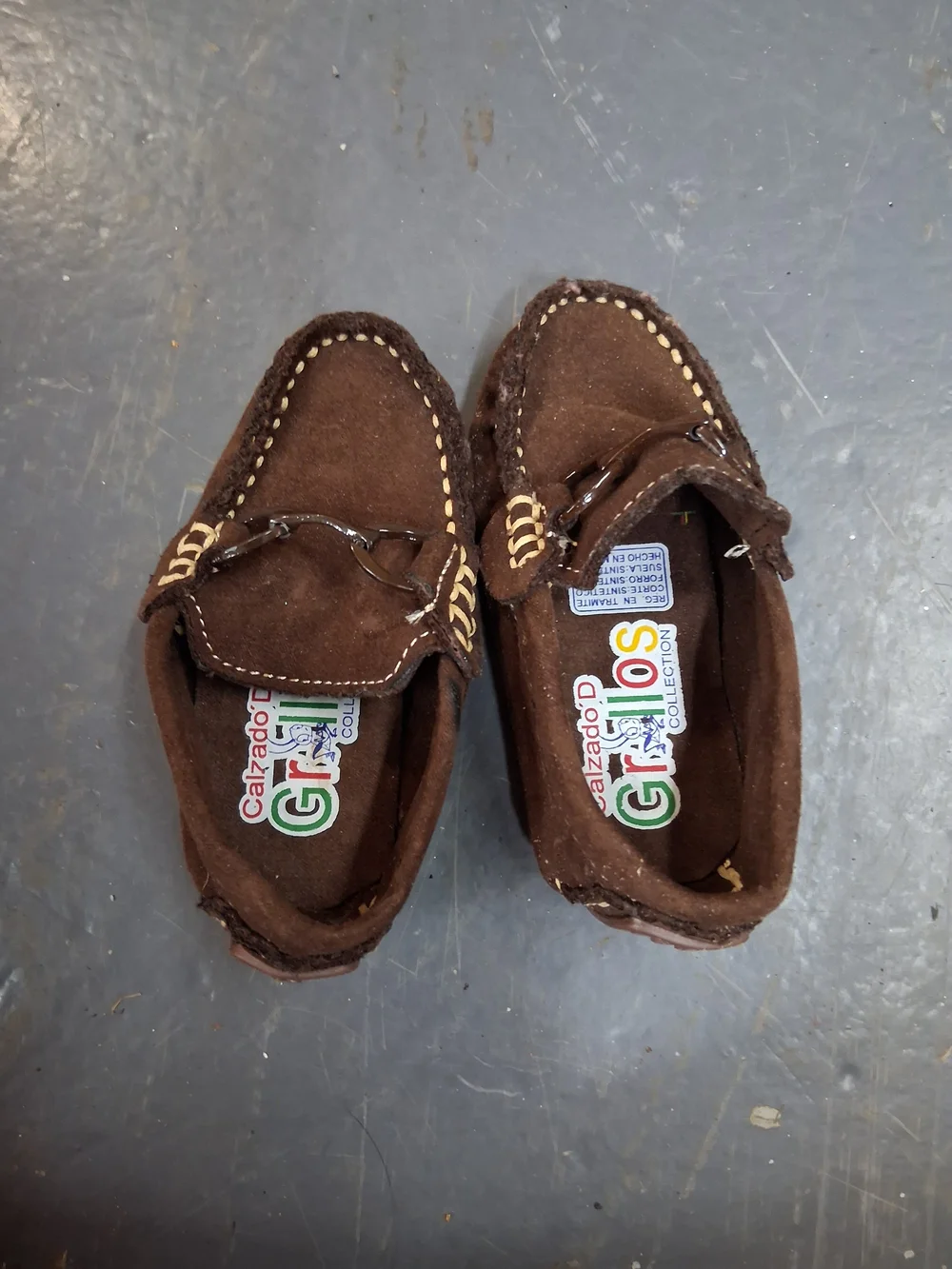 Brown Suede Baby Walker Loafers by